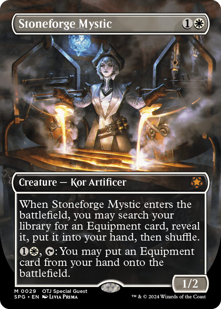 Stoneforge Mystic (Borderless) [Outlaws of Thunder Junction Special Guests] | Jomio and Rueliete's Cards and Comics