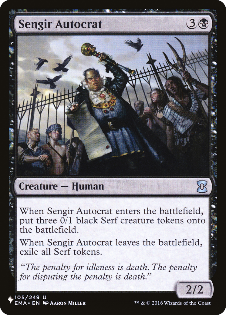 Sengir Autocrat [The List] | Jomio and Rueliete's Cards and Comics