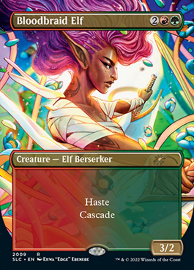 Bloodbraid Elf (Borderless Alternate Art) [Secret Lair Countdown Kit] | Jomio and Rueliete's Cards and Comics