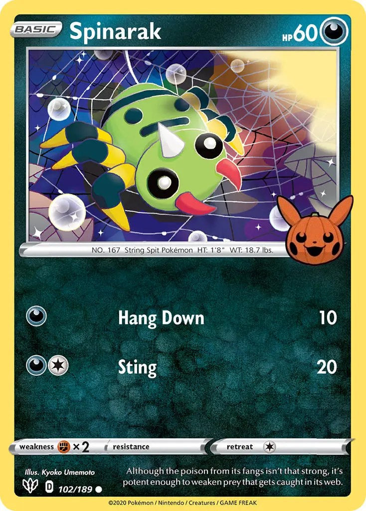 Spinarak (102/189) [Trick or Trade] | Jomio and Rueliete's Cards and Comics