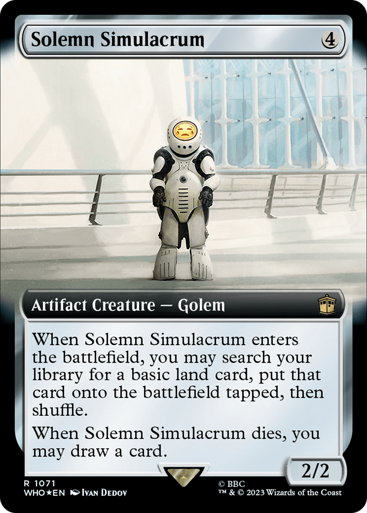Solemn Simulacrum (Extended Art) (Surge Foil) [Doctor Who] | Jomio and Rueliete's Cards and Comics