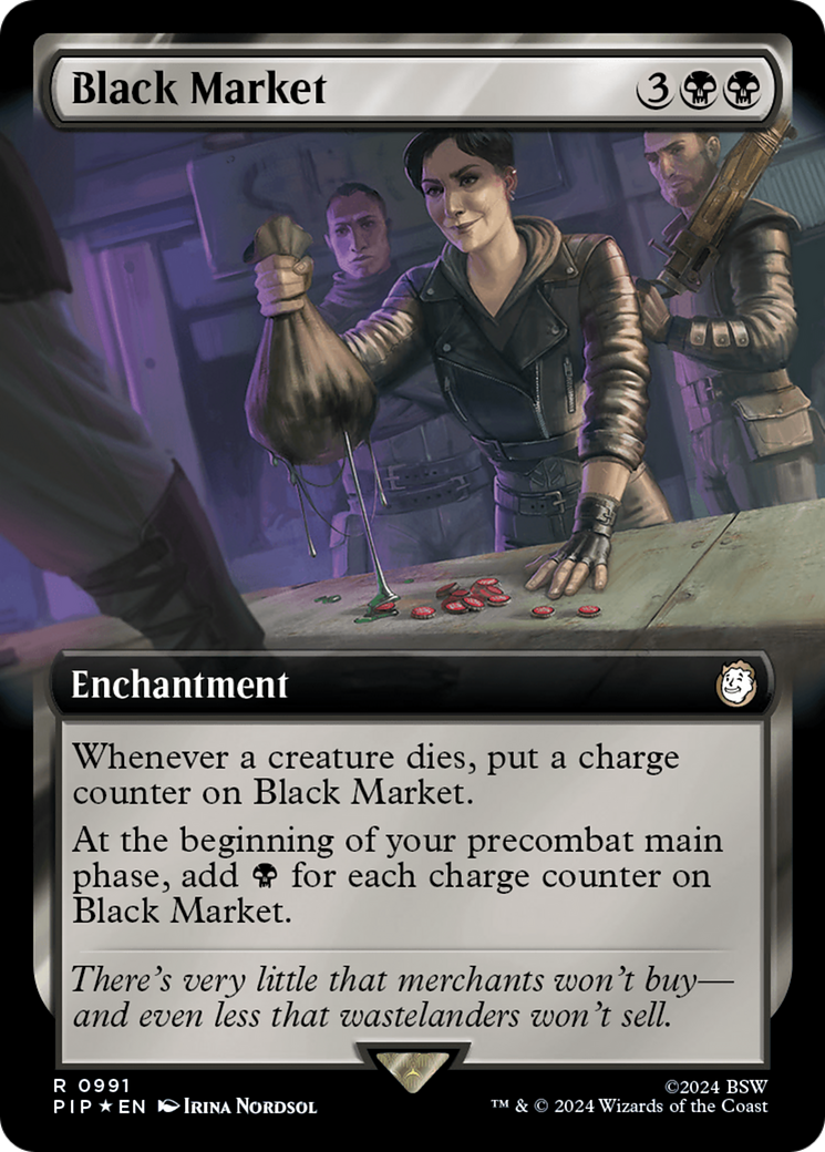 Black Market (Extended Art) (Surge Foil) [Fallout] | Jomio and Rueliete's Cards and Comics