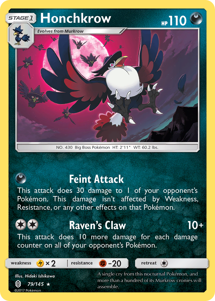 Honchkrow (79/145) [Sun & Moon: Guardians Rising] | Jomio and Rueliete's Cards and Comics
