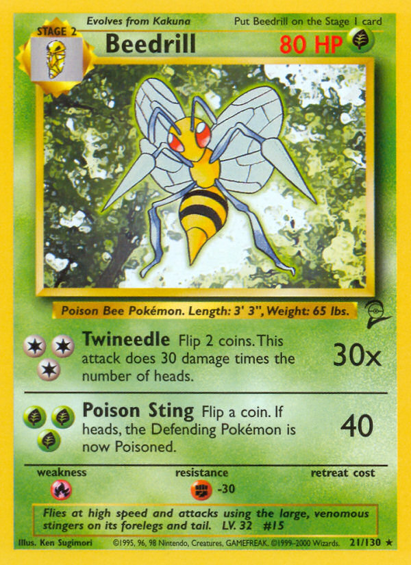 Beedrill (21/130) [Base Set 2] | Jomio and Rueliete's Cards and Comics