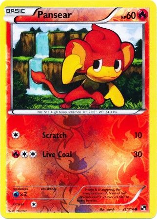 Pansear (21/114) (Energy Reverse Holo) [Black & White: Base Set] | Jomio and Rueliete's Cards and Comics