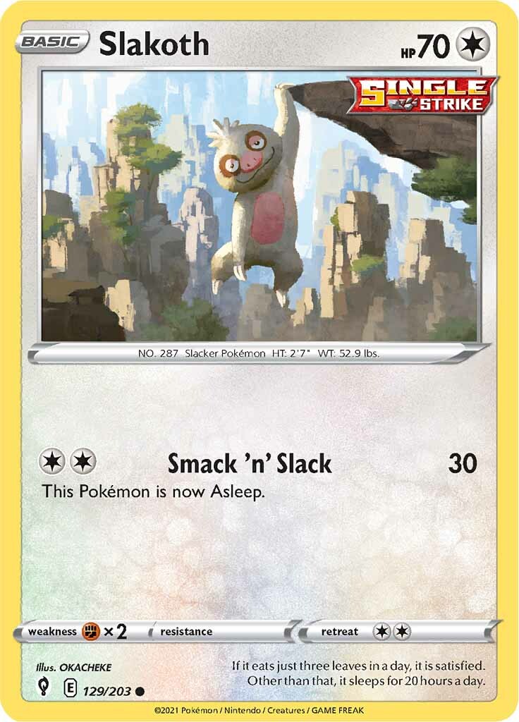 Slakoth (129/203) [Sword & Shield: Evolving Skies] | Jomio and Rueliete's Cards and Comics