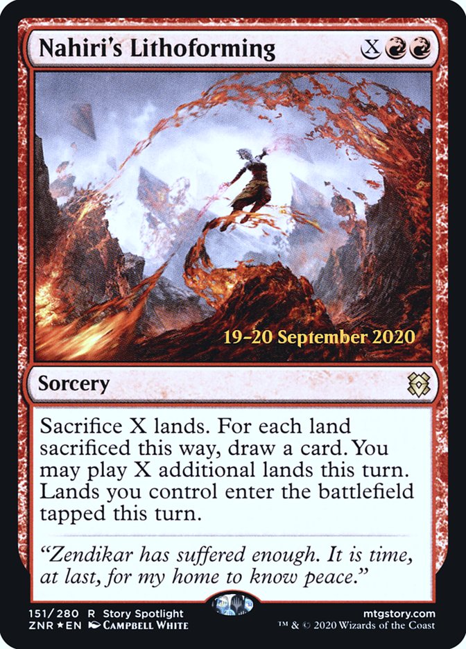 Nahiri's Lithoforming [Zendikar Rising Prerelease Promos] | Jomio and Rueliete's Cards and Comics