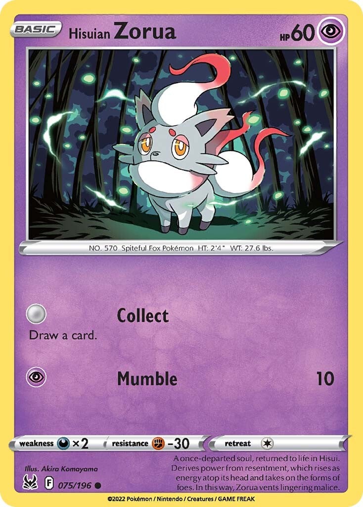 Hisuian Zorua (075/196) [Sword & Shield: Lost Origin] | Jomio and Rueliete's Cards and Comics