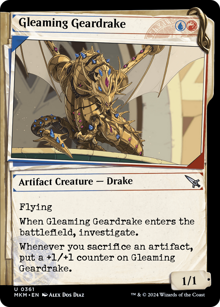 Gleaming Geardrake (Showcase) [Murders at Karlov Manor] | Jomio and Rueliete's Cards and Comics