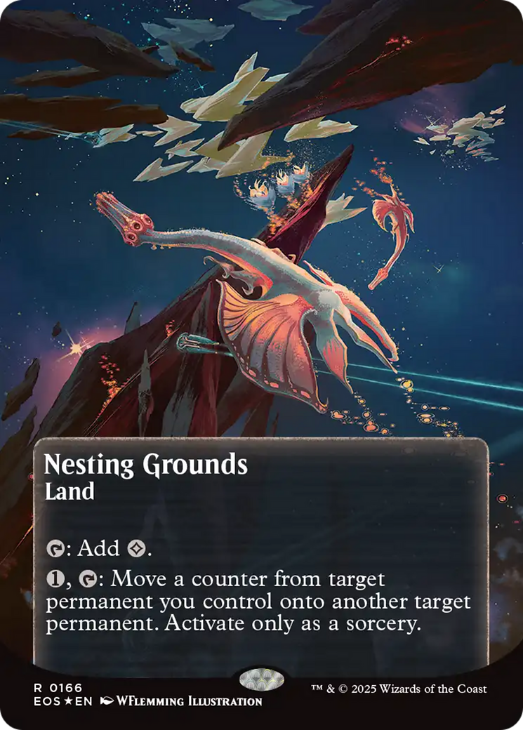 Nesting Grounds (0166) (Borderless) (Galaxy Foil) [Edge of Eternities: Stellar Sights] | Jomio and Rueliete's Cards and Comics