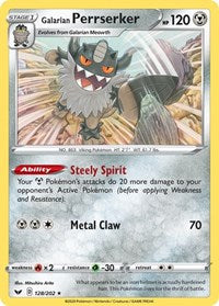 Galarian Perrserker (128/202) (Theme Deck Exclusive) [Sword & Shield: Base Set] | Jomio and Rueliete's Cards and Comics