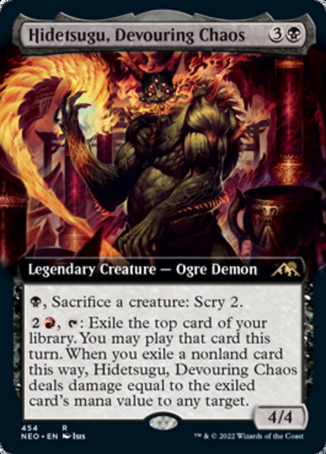 Hidetsugu, Devouring Chaos (Extended Art) [Kamigawa: Neon Dynasty] | Jomio and Rueliete's Cards and Comics