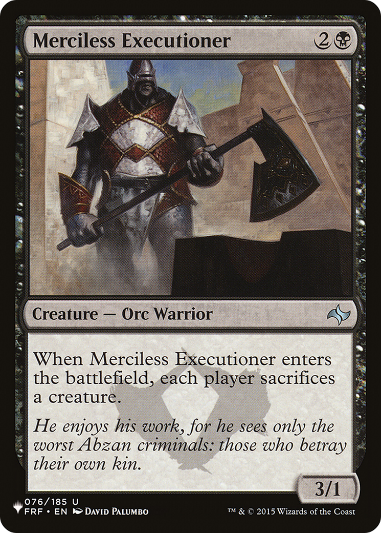 Merciless Executioner [The List] | Jomio and Rueliete's Cards and Comics