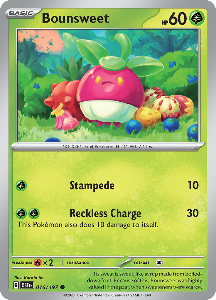 Bounsweet (016/197) [Scarlet & Violet: Obsidian Flames] | Jomio and Rueliete's Cards and Comics