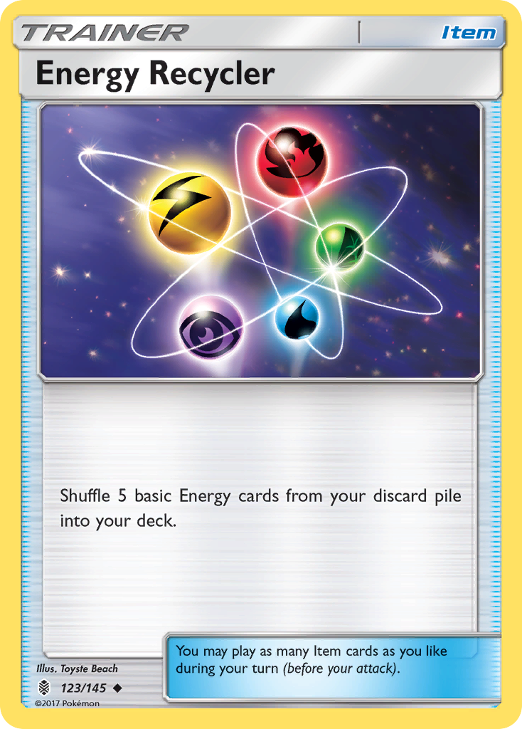 Energy Recycler (123/145) [Sun & Moon: Guardians Rising] | Jomio and Rueliete's Cards and Comics