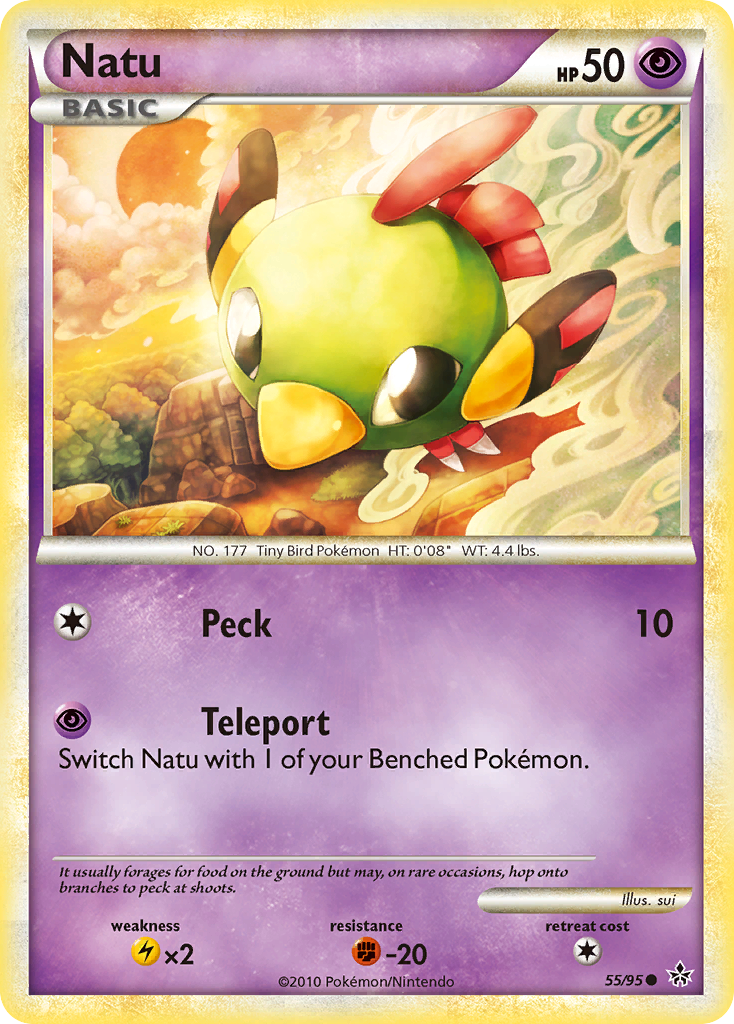 Natu (55/95) [HeartGold & SoulSilver: Unleashed] | Jomio and Rueliete's Cards and Comics