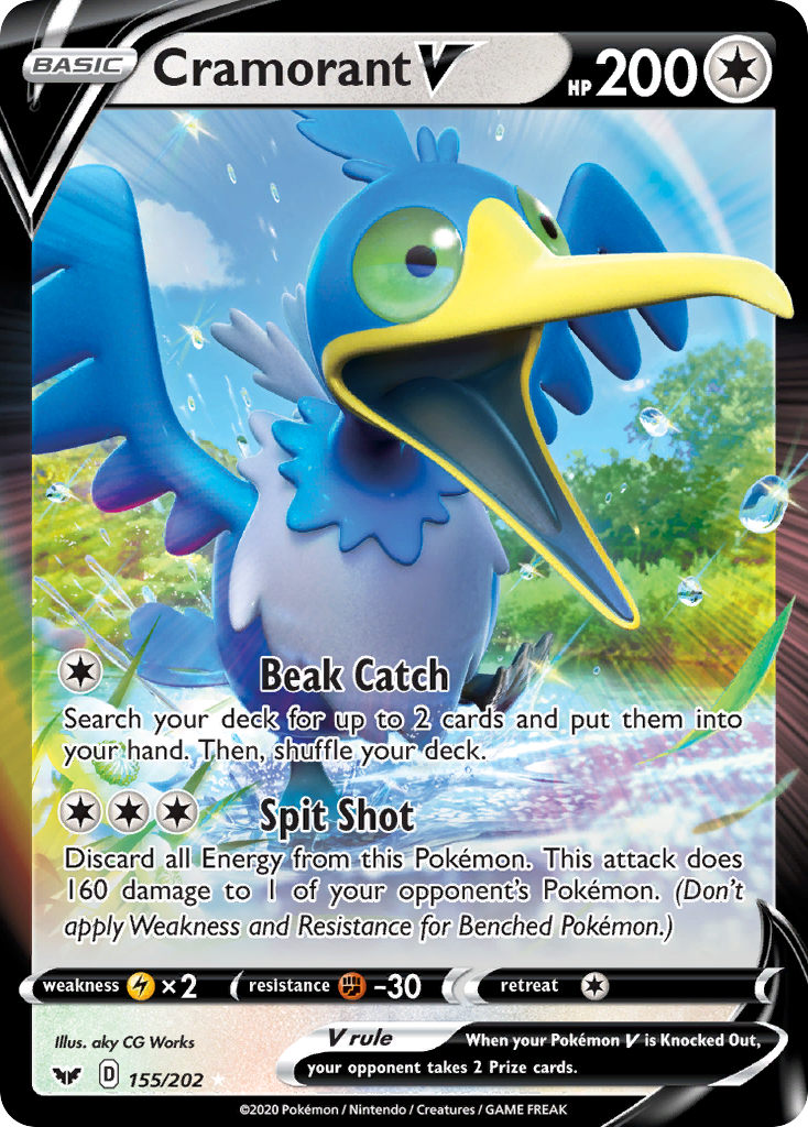 Cramorant V (155/202) [Sword & Shield: Base Set] | Jomio and Rueliete's Cards and Comics