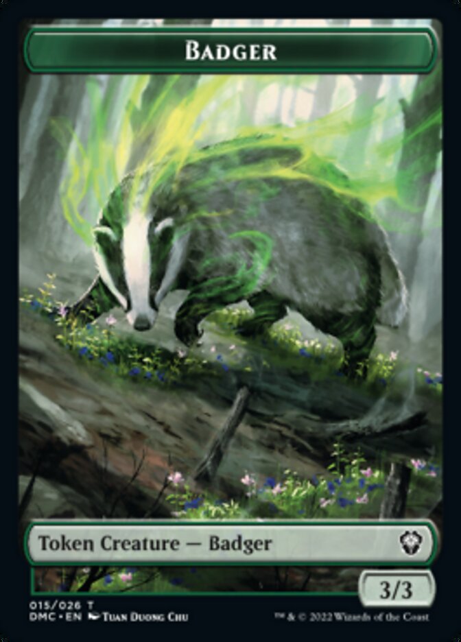 Bird (002) // Badger Double-Sided Token [Dominaria United Tokens] | Jomio and Rueliete's Cards and Comics