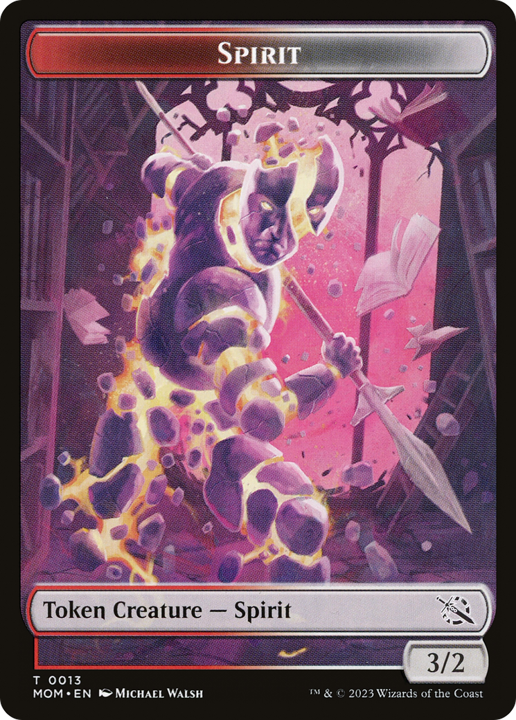 Monk // Spirit (13) Double-Sided Token [March of the Machine Tokens] | Jomio and Rueliete's Cards and Comics