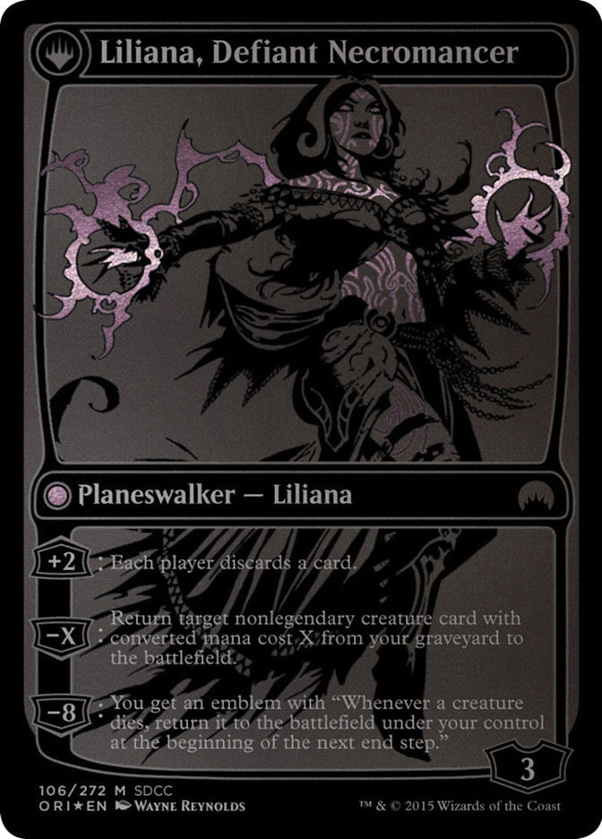Liliana, Heretical Healer // Liliana, Defiant Necromancer [San Diego Comic-Con 2015] | Jomio and Rueliete's Cards and Comics