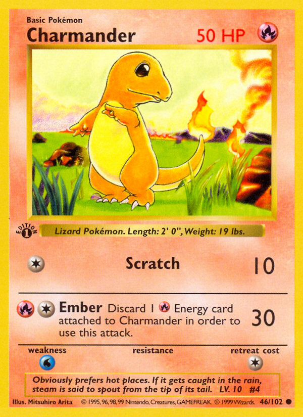 Charmander (46/102) (Shadowless) [Base Set 1st Edition] | Jomio and Rueliete's Cards and Comics
