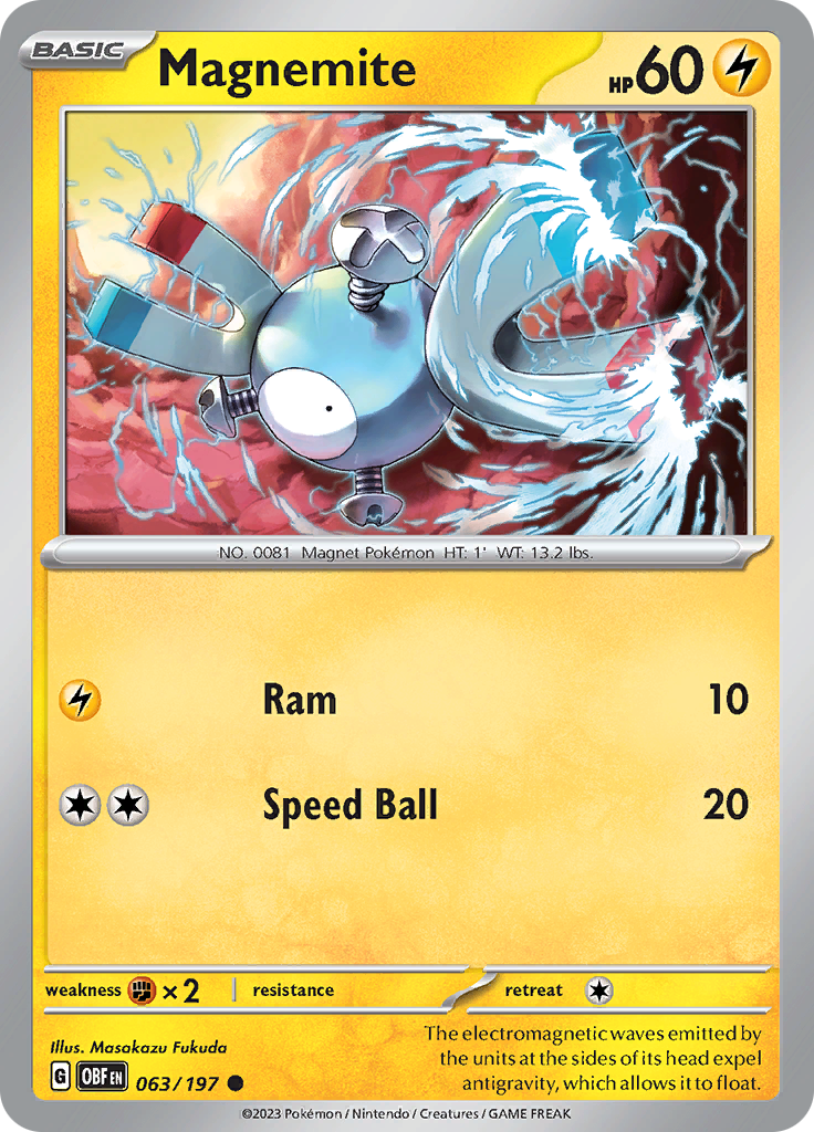 Magnemite (063/197) [Scarlet & Violet: Obsidian Flames] | Jomio and Rueliete's Cards and Comics