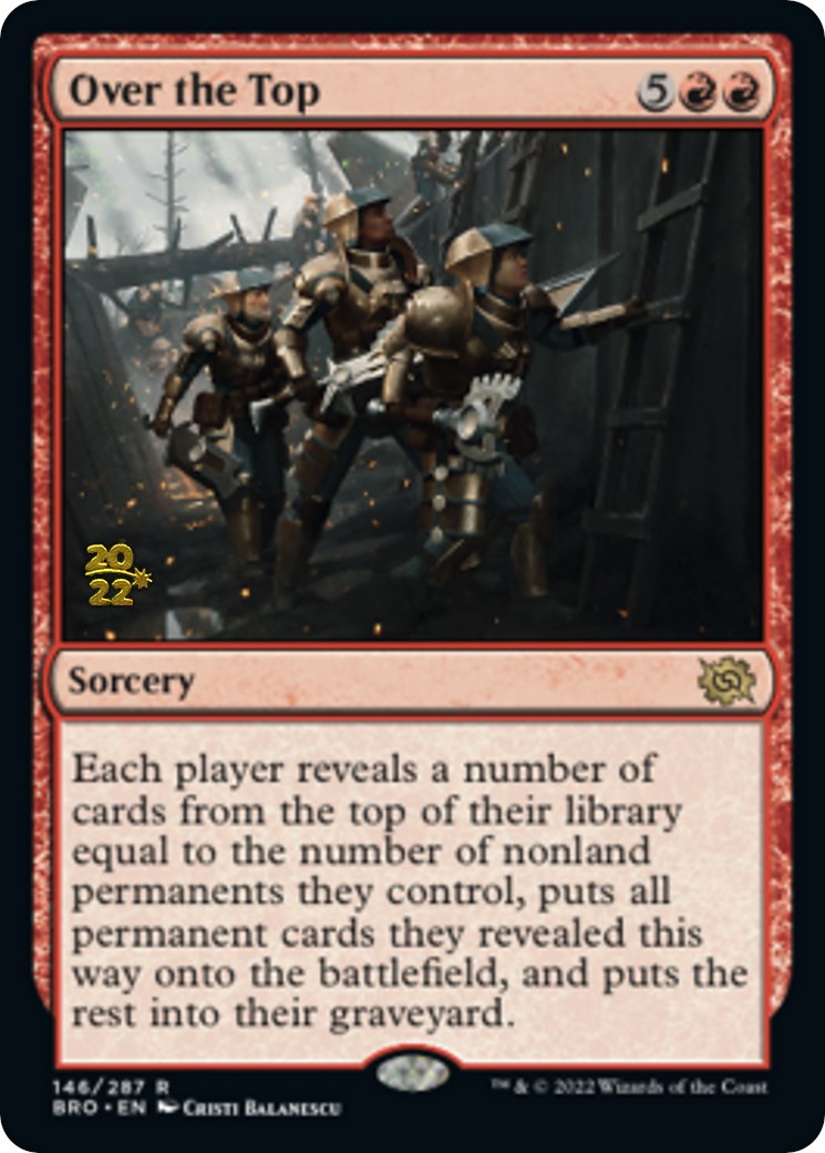 Over the Top [The Brothers' War Prerelease Promos] | Jomio and Rueliete's Cards and Comics