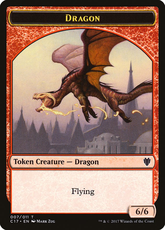 Cat Dragon // Dragon (007) Double-Sided Token [Commander 2017 Tokens] | Jomio and Rueliete's Cards and Comics