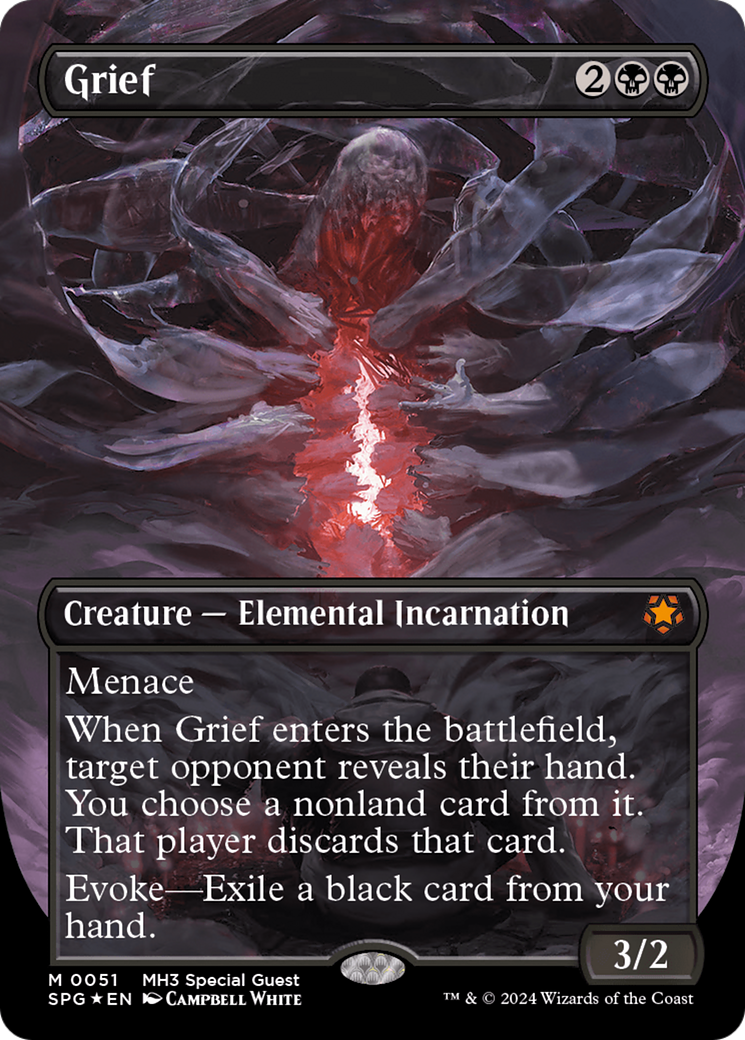 Grief (Borderless) (Textured Foil) [Modern Horizons 3 Special Guests] | Jomio and Rueliete's Cards and Comics