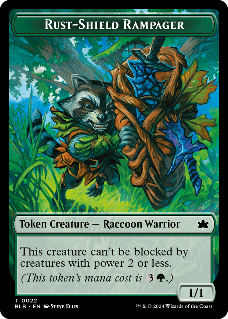 Food // Rust-Shield Rampager Double-Sided Token [Bloomburrow Tokens] | Jomio and Rueliete's Cards and Comics