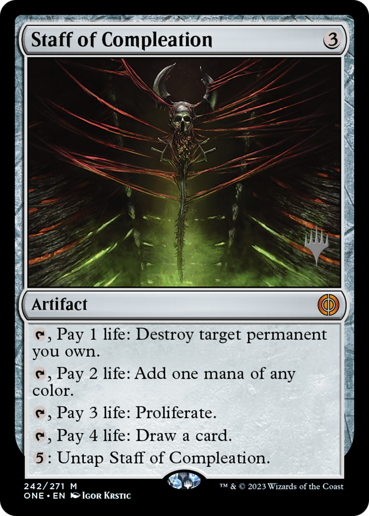 Staff of Compleation (Promo Pack) [Phyrexia: All Will Be One Promos] | Jomio and Rueliete's Cards and Comics