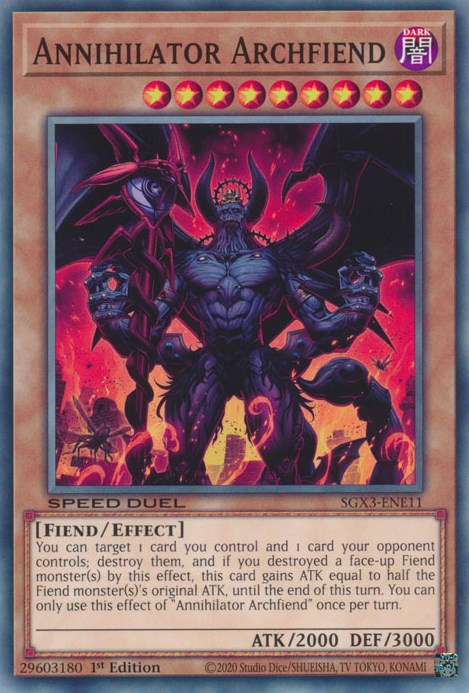 Annihilator Archfiend [SGX3-ENE11] Common | Jomio and Rueliete's Cards and Comics
