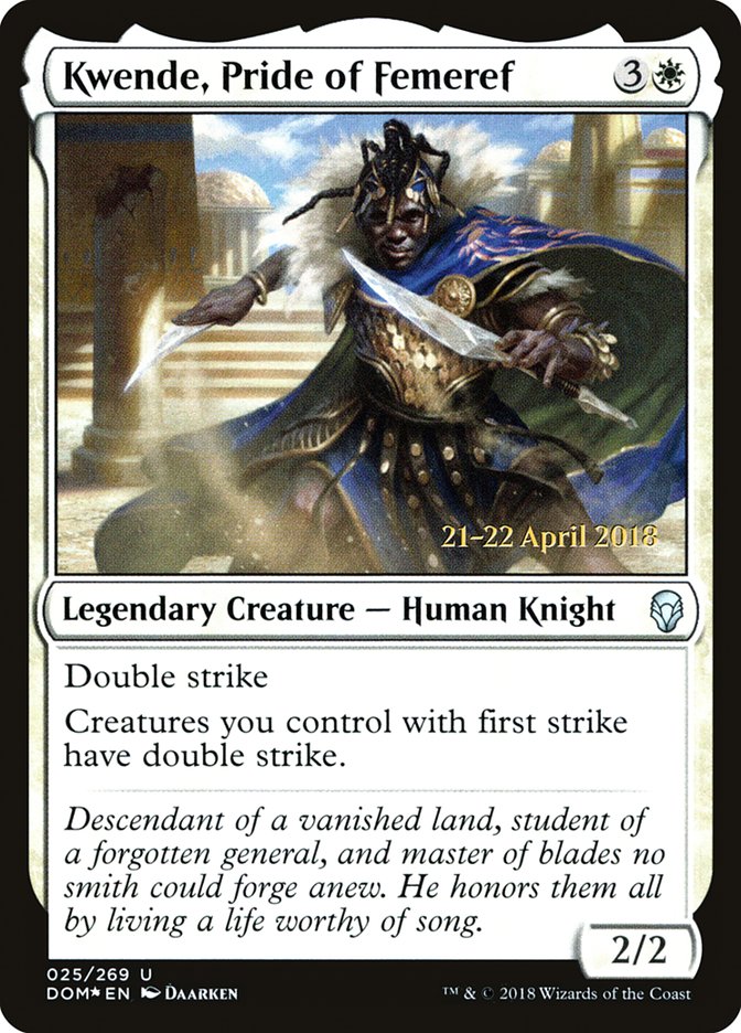 Kwende, Pride of Femeref [Dominaria Prerelease Promos] | Jomio and Rueliete's Cards and Comics