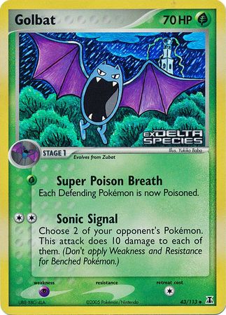 Golbat (43/113) (Stamped) [EX: Delta Species] | Jomio and Rueliete's Cards and Comics