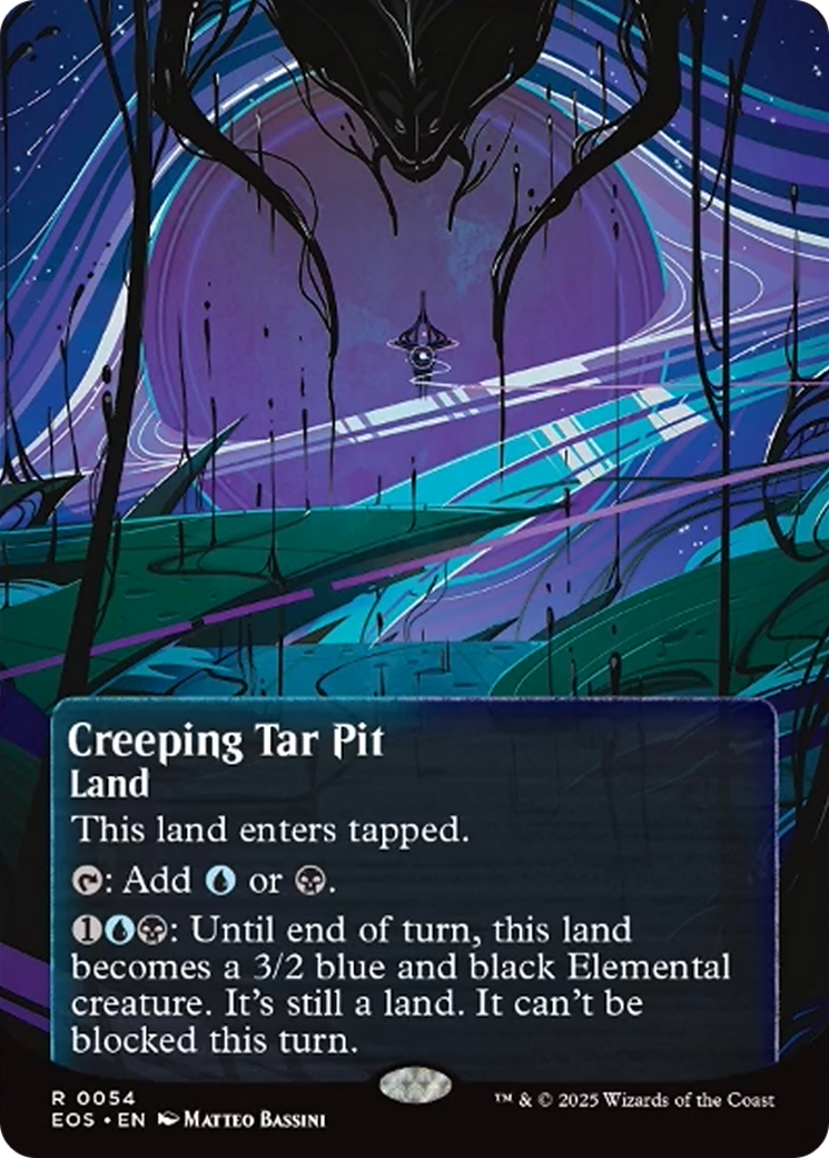 Creeping Tar Pit (0054) (Borderless) [Edge of Eternities: Stellar Sights] | Jomio and Rueliete's Cards and Comics