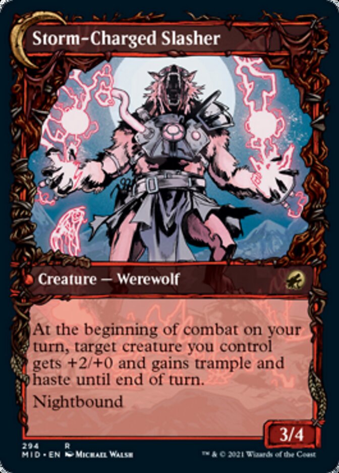Reckless Stormseeker // Storm-Charged Slasher (Showcase Equinox) [Innistrad: Midnight Hunt] | Jomio and Rueliete's Cards and Comics
