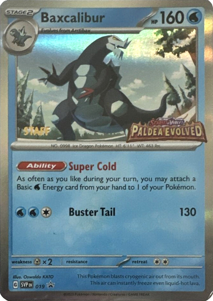 Baxcalibur (019) (Staff) [Scarlet & Violet: Black Star Promos] | Jomio and Rueliete's Cards and Comics