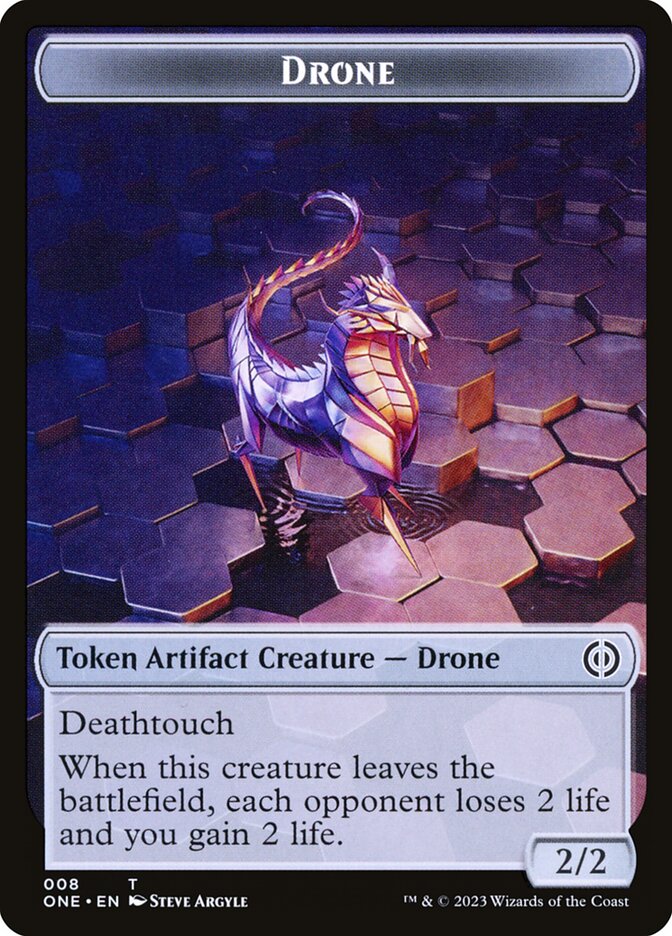Phyrexian Mite (012) // Drone Double-Sided Token [Phyrexia: All Will Be One Tokens] | Jomio and Rueliete's Cards and Comics