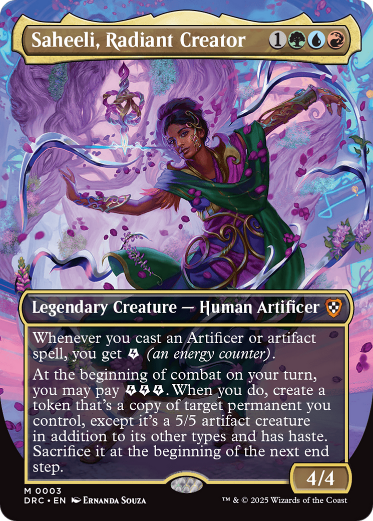 Saheeli, Radiant Creator (Borderless) [Aetherdrift Commander] | Jomio and Rueliete's Cards and Comics