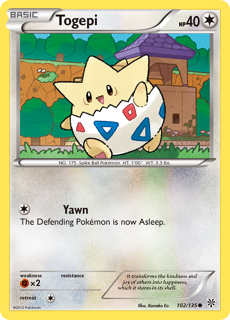 Togepi (102/135) [Black & White: Plasma Storm] | Jomio and Rueliete's Cards and Comics