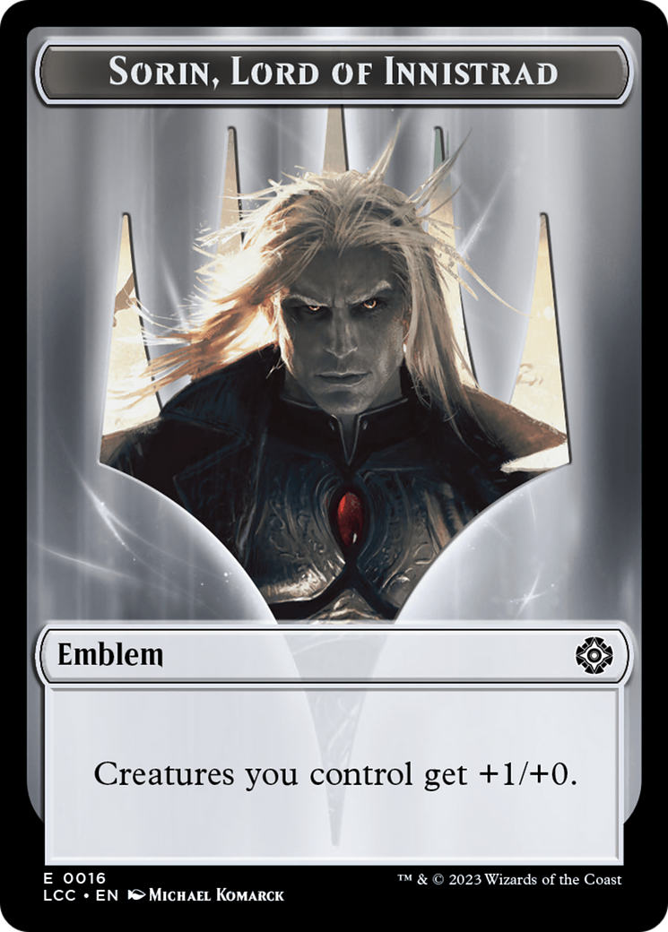 Emblem - Sorin, Lord of Innistrad // Vampire (0004) Double-Sided Token [The Lost Caverns of Ixalan Commander Tokens] | Jomio and Rueliete's Cards and Comics