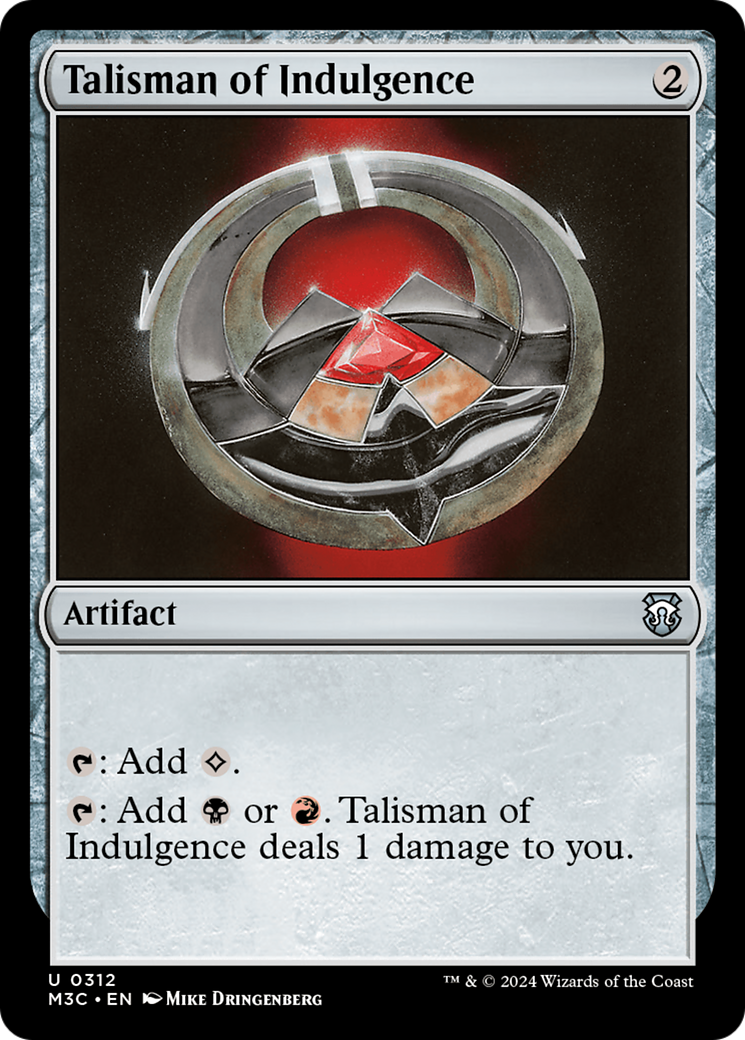 Talisman of Indulgence (Ripple Foil) [Modern Horizons 3 Commander] | Jomio and Rueliete's Cards and Comics