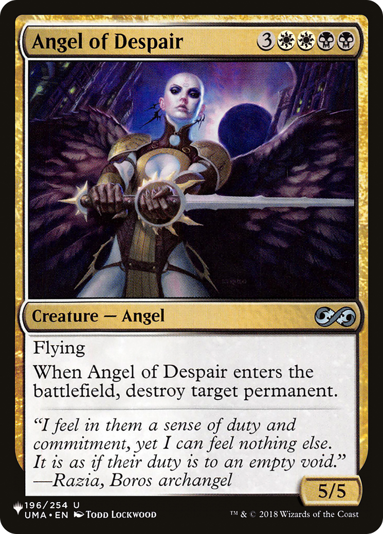 Angel of Despair [The List] | Jomio and Rueliete's Cards and Comics