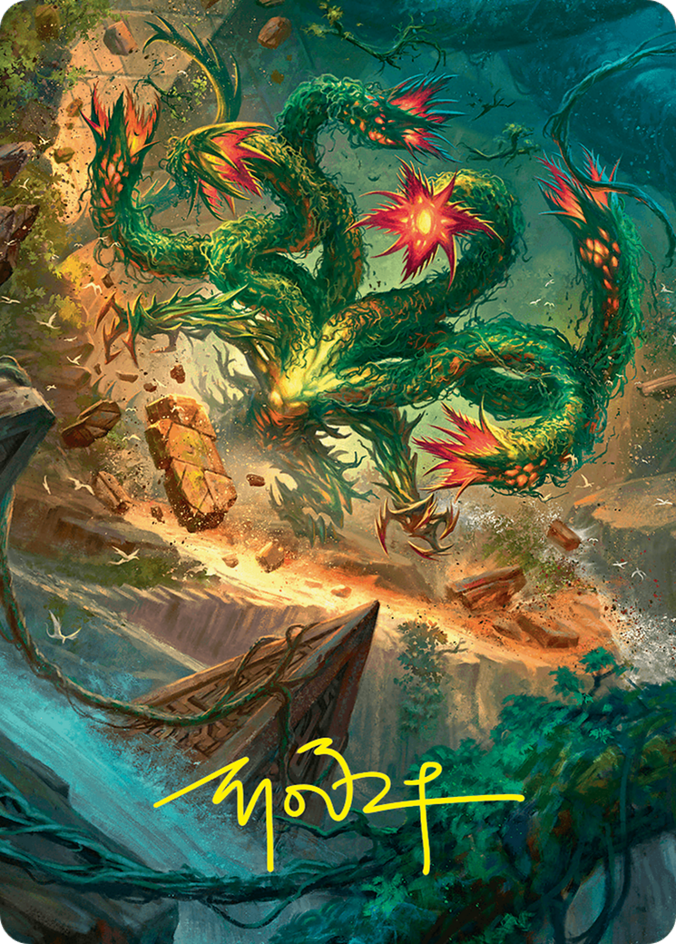 Mossborn Hydra Art Card (42/54) (Gold-Stamped Signature) [Foundations Art Series] | Jomio and Rueliete's Cards and Comics