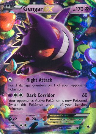 Gengar EX (34/119) (Jumbo Card) [XY: Phantom Forces] | Jomio and Rueliete's Cards and Comics