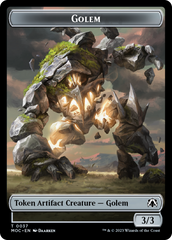 Golem // Blood Double-Sided Token [March of the Machine Commander Tokens] | Jomio and Rueliete's Cards and Comics