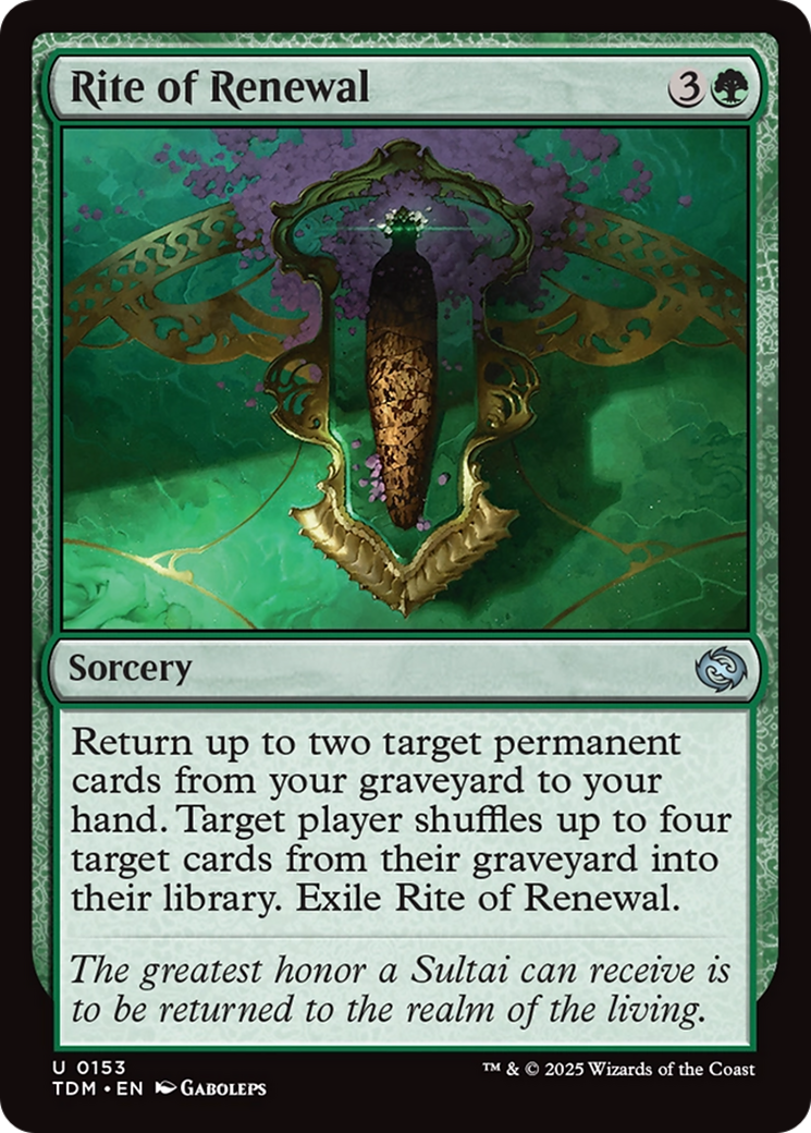 Rite of Renewal [Tarkir: Dragonstorm] | Jomio and Rueliete's Cards and Comics