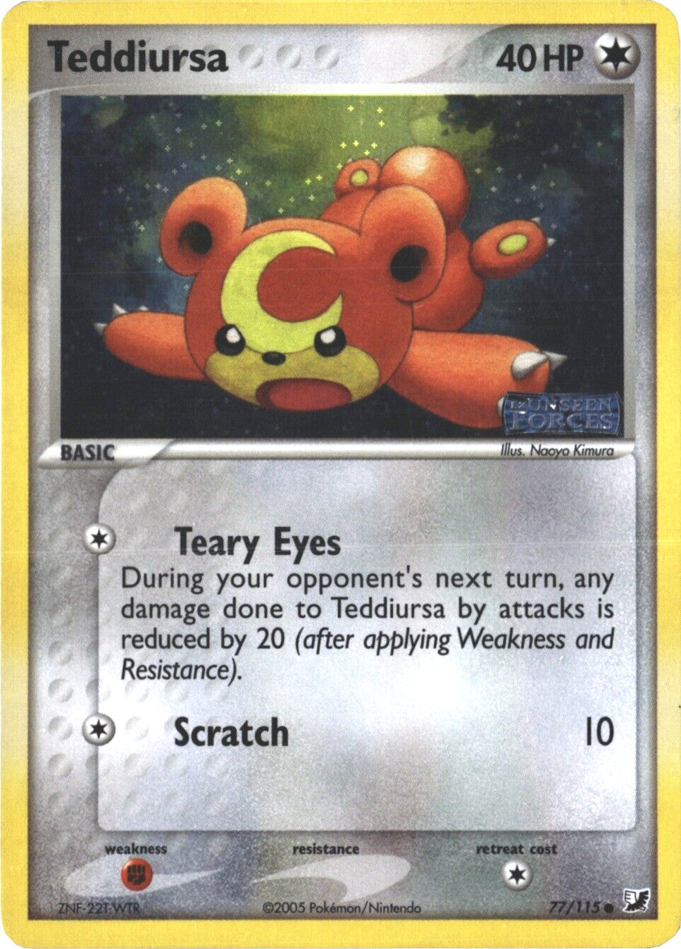 Teddiursa (77/115) (Stamped) [EX: Unseen Forces] | Jomio and Rueliete's Cards and Comics