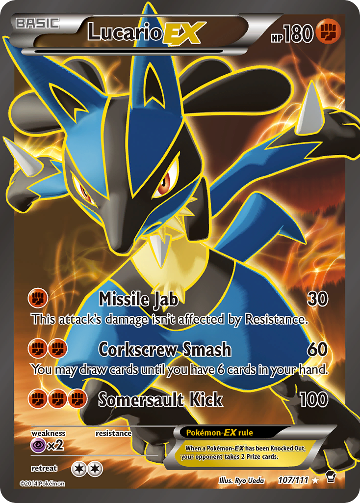 Lucario EX (107/111) [XY: Furious Fists] | Jomio and Rueliete's Cards and Comics