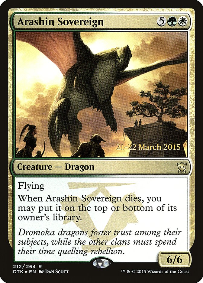 Arashin Sovereign [Dragons of Tarkir Prerelease Promos] | Jomio and Rueliete's Cards and Comics